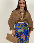 Gonna pareo LEOPARD BLU
