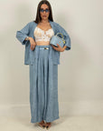 Tailleur TONIA - Completo effetto lino con giacca a kimono e pantalone