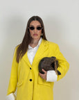Tailleur MAIRA - Completo gessato con giacca con polso in finta camicia e pantalone