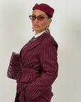 Tailleur ENRICA - COMPLETO GIACCA CON CINTURA E PANTALONE GESSATO