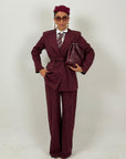 Tailleur ENRICA - COMPLETO GIACCA CON CINTURA E PANTALONE GESSATO