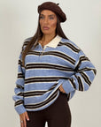 SALDO maglia a righe celeste