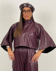 Cordset GERTRUDIS - Completo blusa e pantalone in ecopelle