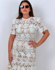 CURVY Abito AZZURRINA - abito longuette in pizzo COLLEZIONE CHIC