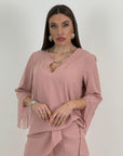 Cordset SURI - Completo blusa con frange e pantaloni