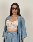 Tailleur TONIA - Completo effetto lino con giacca a kimono e pantalone