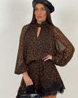 Abito CLARA corto fantasia leopardata Lumina