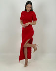 Abito GRACE - Abito lungo con piume- preordine 6-7 giorni