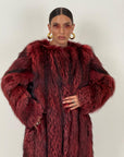 Pelliccia in volpe rossa N67 con sfumature nere - Cappotto in volpe rosso