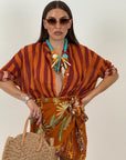 Gonna pareo Palme brown