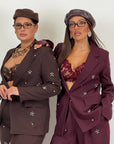 CURVY Tailleur KATIA - Completo giacca e pantalone con dettagli in pietra