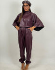 Cordset GERTRUDIS - Completo blusa e pantalone in ecopelle