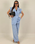 Tailleur JESSICA - Completo gilet e pantalone gessato