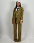 Tailleur RIK - Completo sartoriale tre pezzi - Giacca 4 bottoni dorati gilet e pantalone