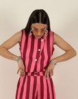 Cordset POGGY - Completo gilet corto e pantalone