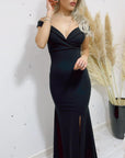 Abito a sirena taglia unica con cerniera su retro e maxi spacco laterale - Jiumir