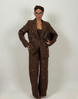 Tailleur KATIA - Completo giacca e pantalone con dettagli in pietra