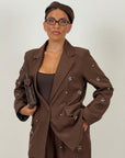 Tailleur KATIA - Completo giacca e pantalone con dettagli in pietra