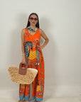 Tuta zebra orange - tuta intera fresca e comoda con stampa - collezione pareo