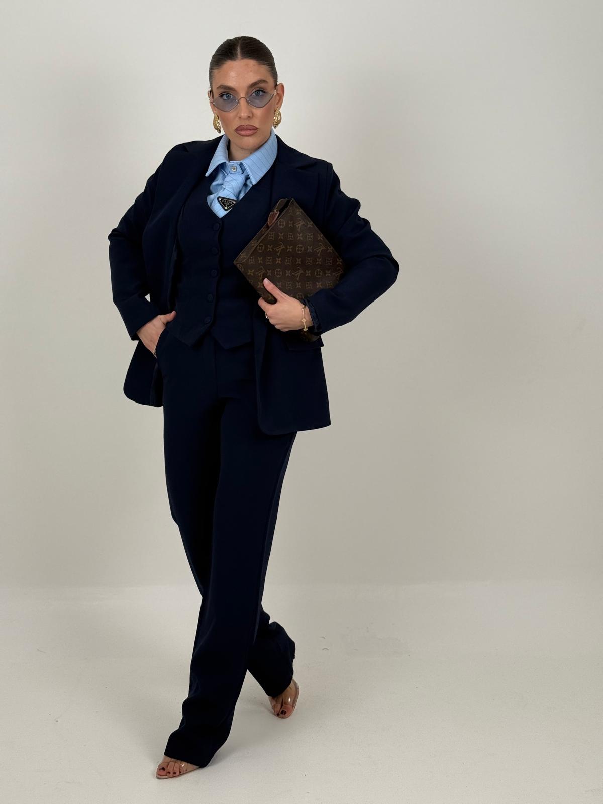 Tailleur MAELLE - Completo 3 pezzi top quality Giacca, panciotto e pantalone palazzo