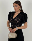 Abito AMBER - abito longuette in pizzo - tessuto elastico - COLLEZIONE CHIC