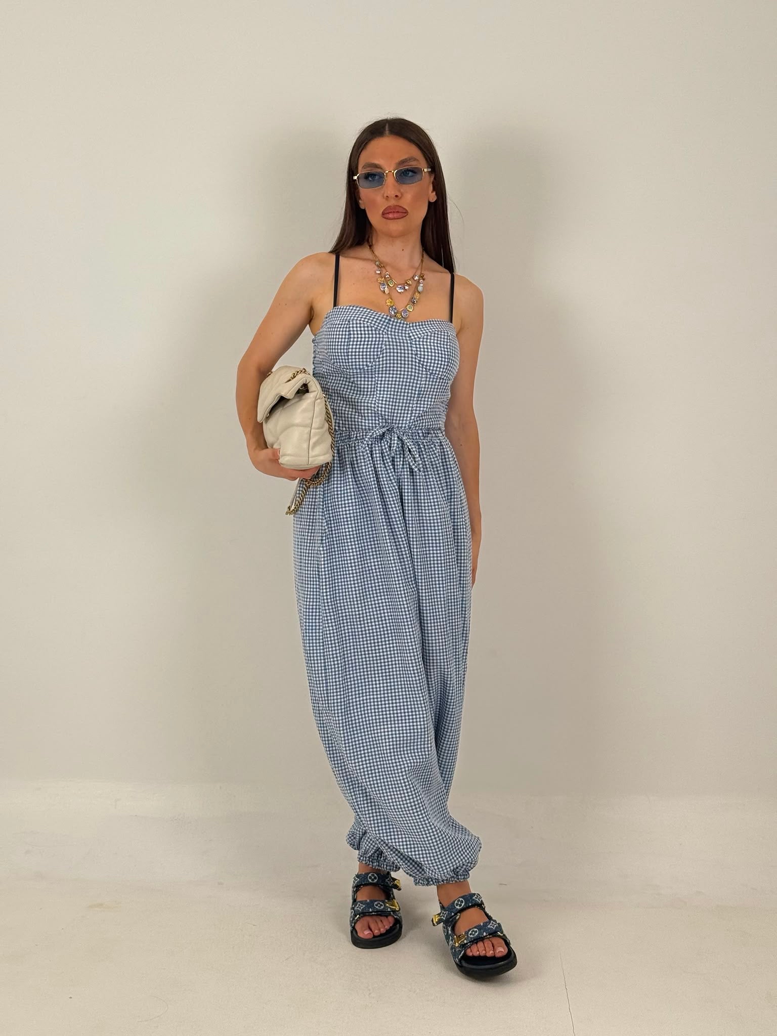 CORDSET PIC NIC - completo composto da top e pantalone a quadri