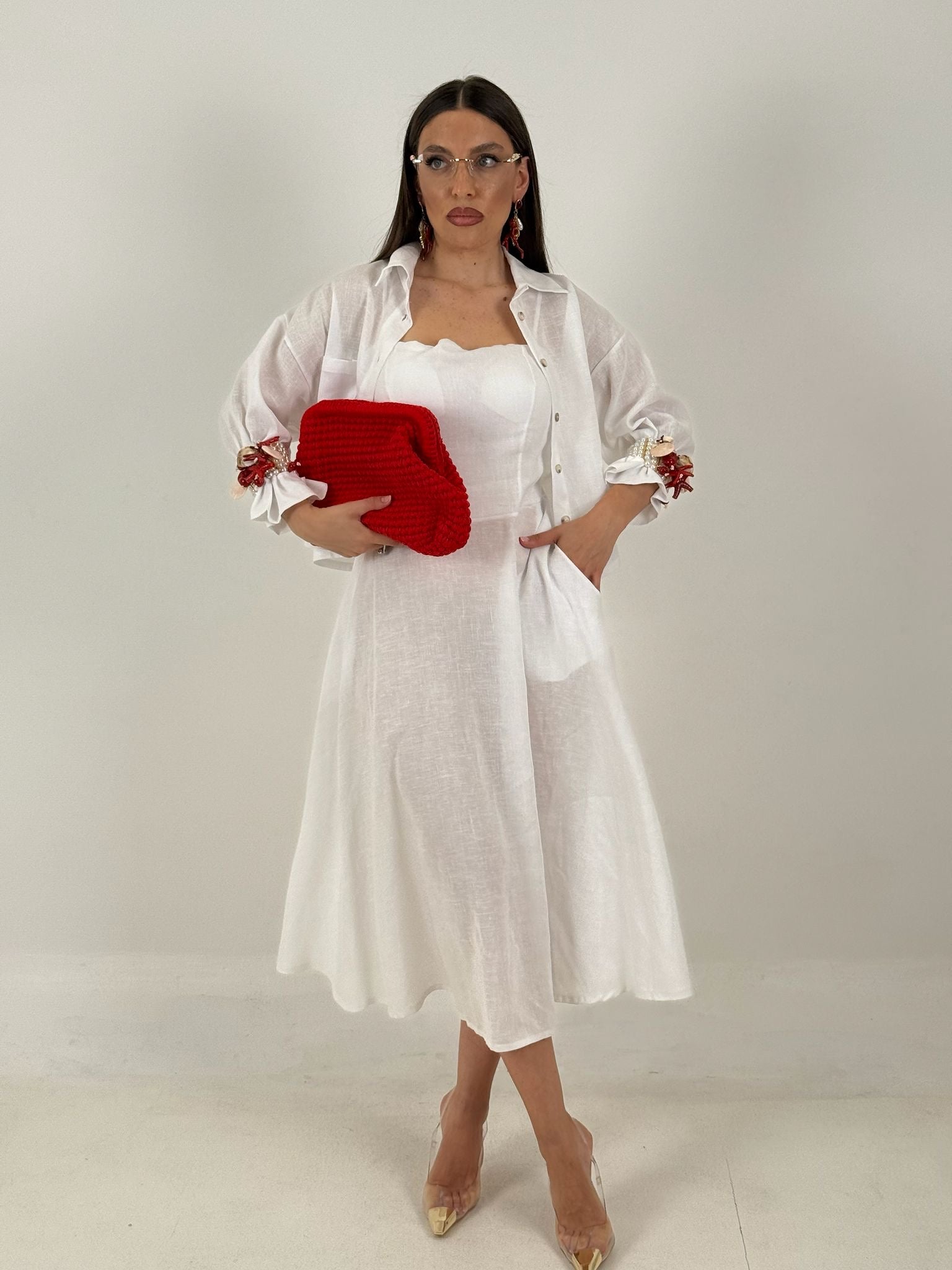 Cordset ISCHIA - completo composto da vestito longuette e camicia