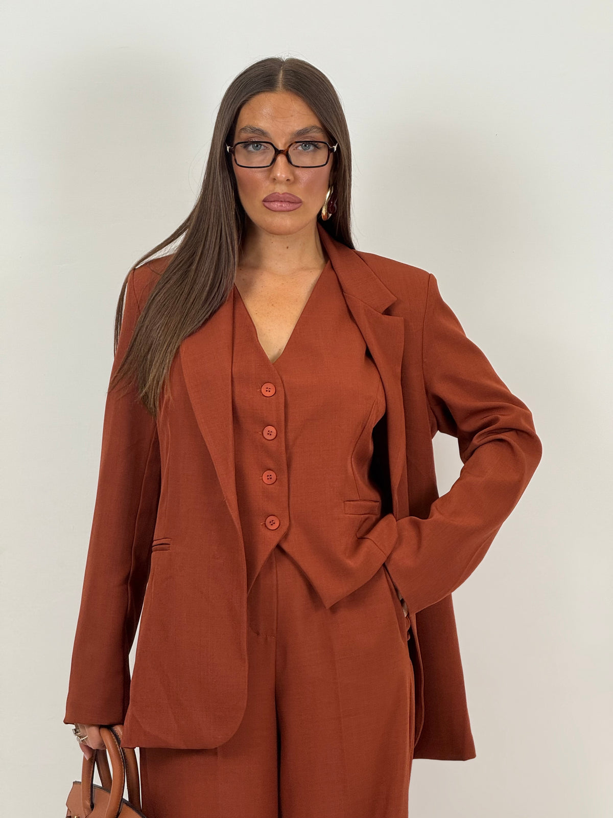 Tailleur GOIAR- tailleur 3 pezzi - panciotto giacca over e pantaloni palazzo