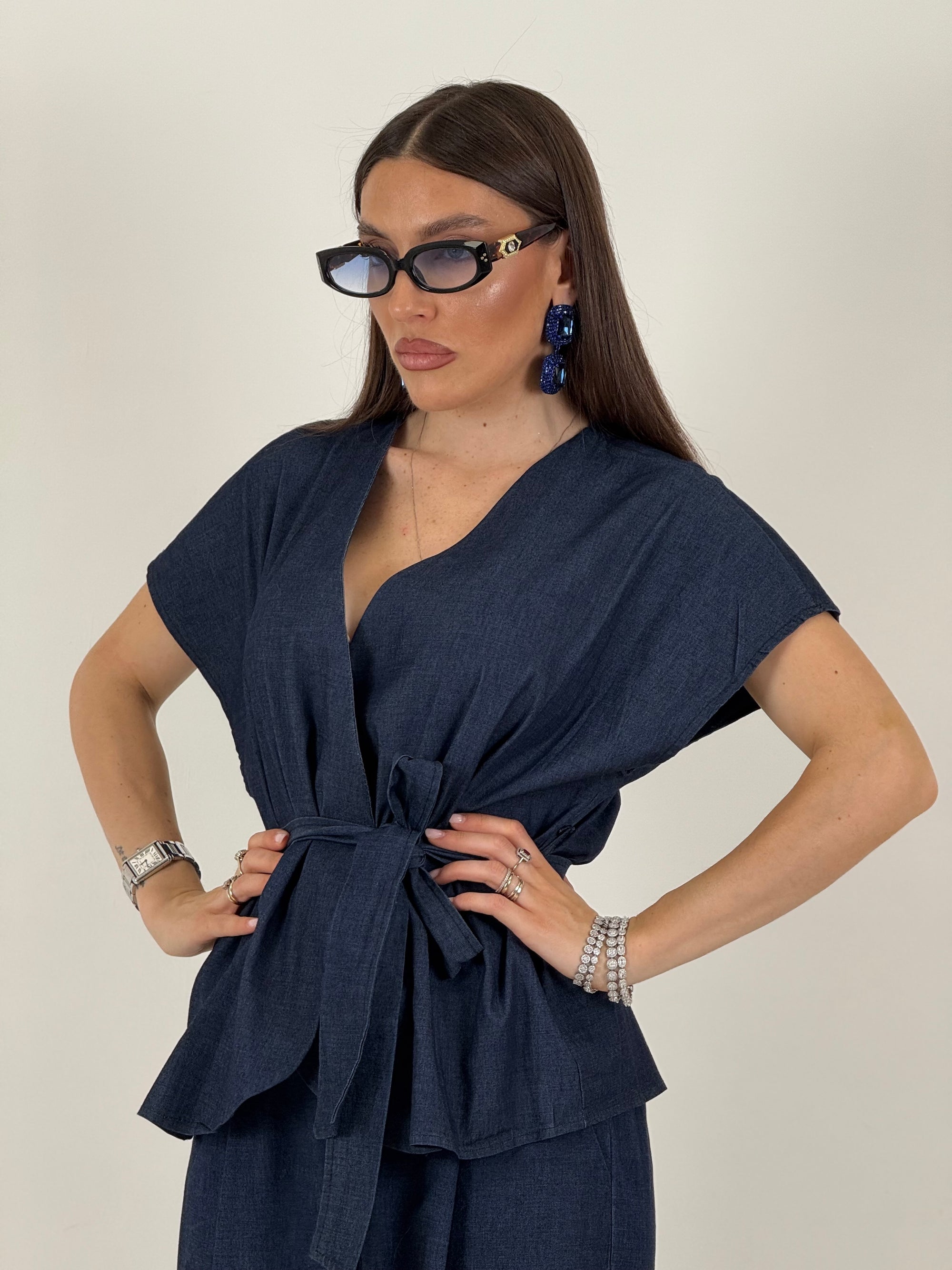 CORDSET AZZURRA - completo in jeans giacca e pantalone