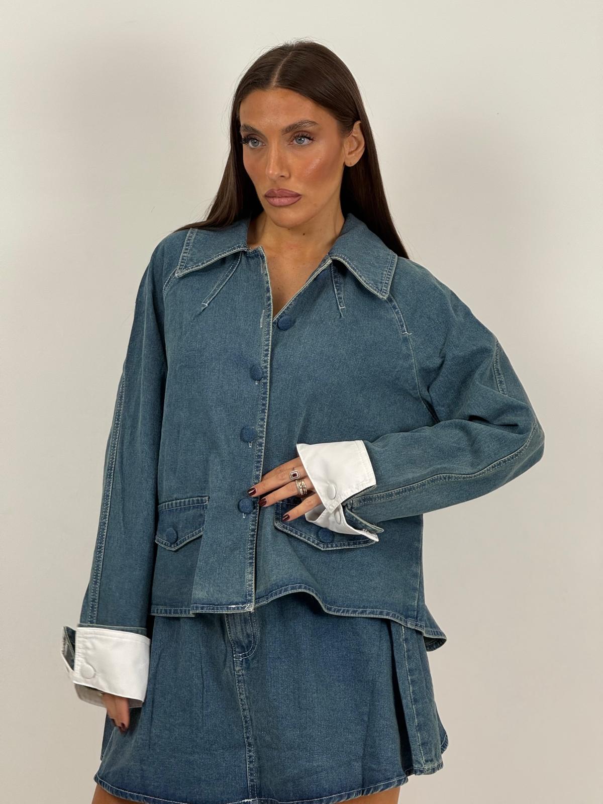Cordset MIKA - Completo camicia e gonna corta in denim