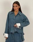 Cordset MIKA - Completo camicia e gonna corta in denim
