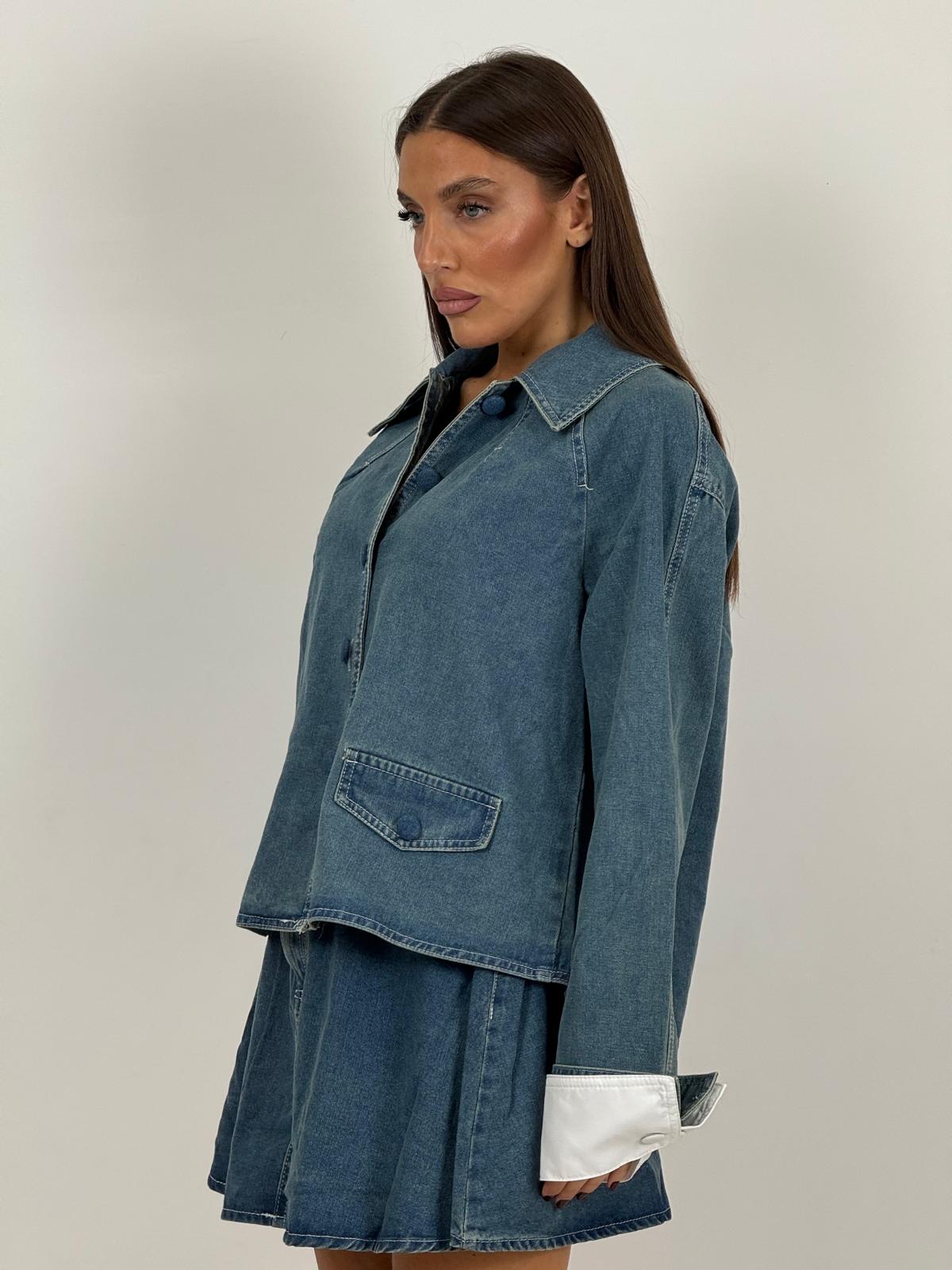 Cordset MIKA - Completo camicia e gonna corta in denim