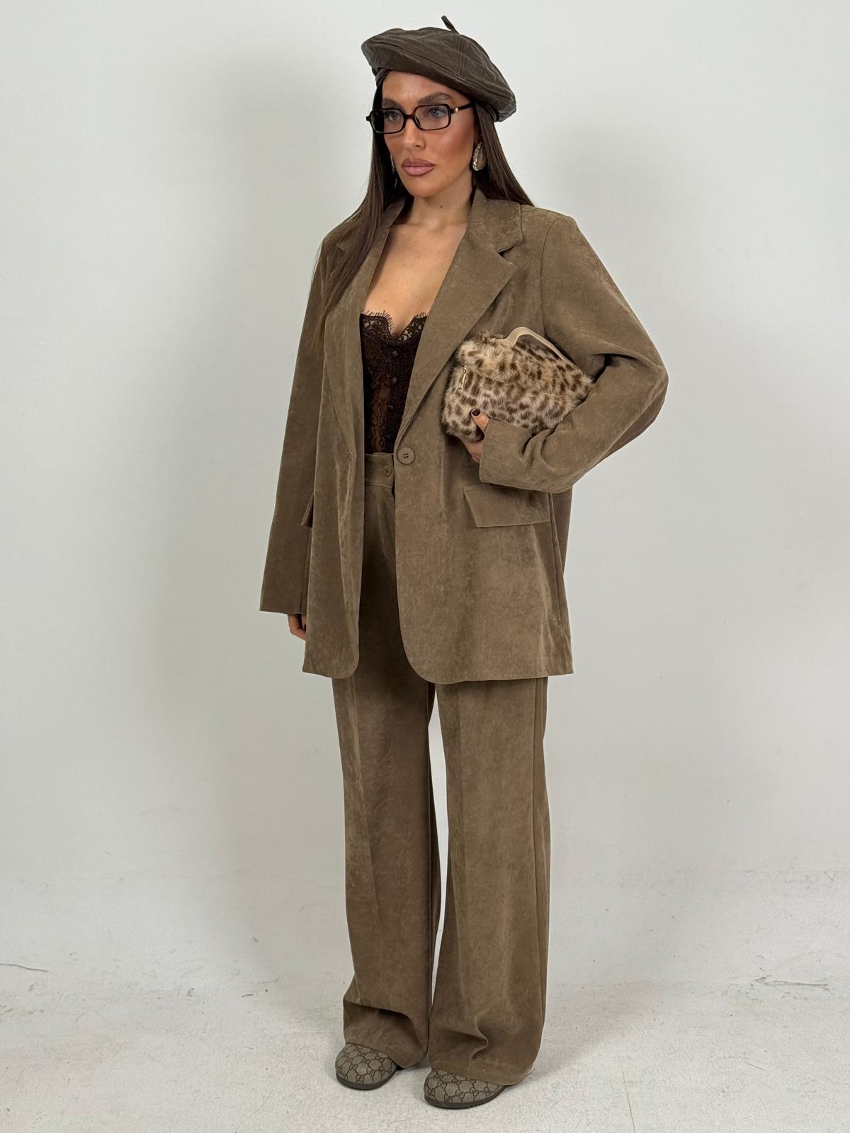 Tailleur SHIRIN - Completo in camoscio giacca e pantalone