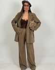 Tailleur SHIRIN - Completo in camoscio giacca e pantalone
