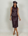 Cordset LUKE - Completo top e gonna longuette in ecopelle