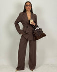 Tailleur IZZY - Completo giacca con cintura e pantalone