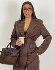 Tailleur IZZY - Completo giacca con cintura e pantalone