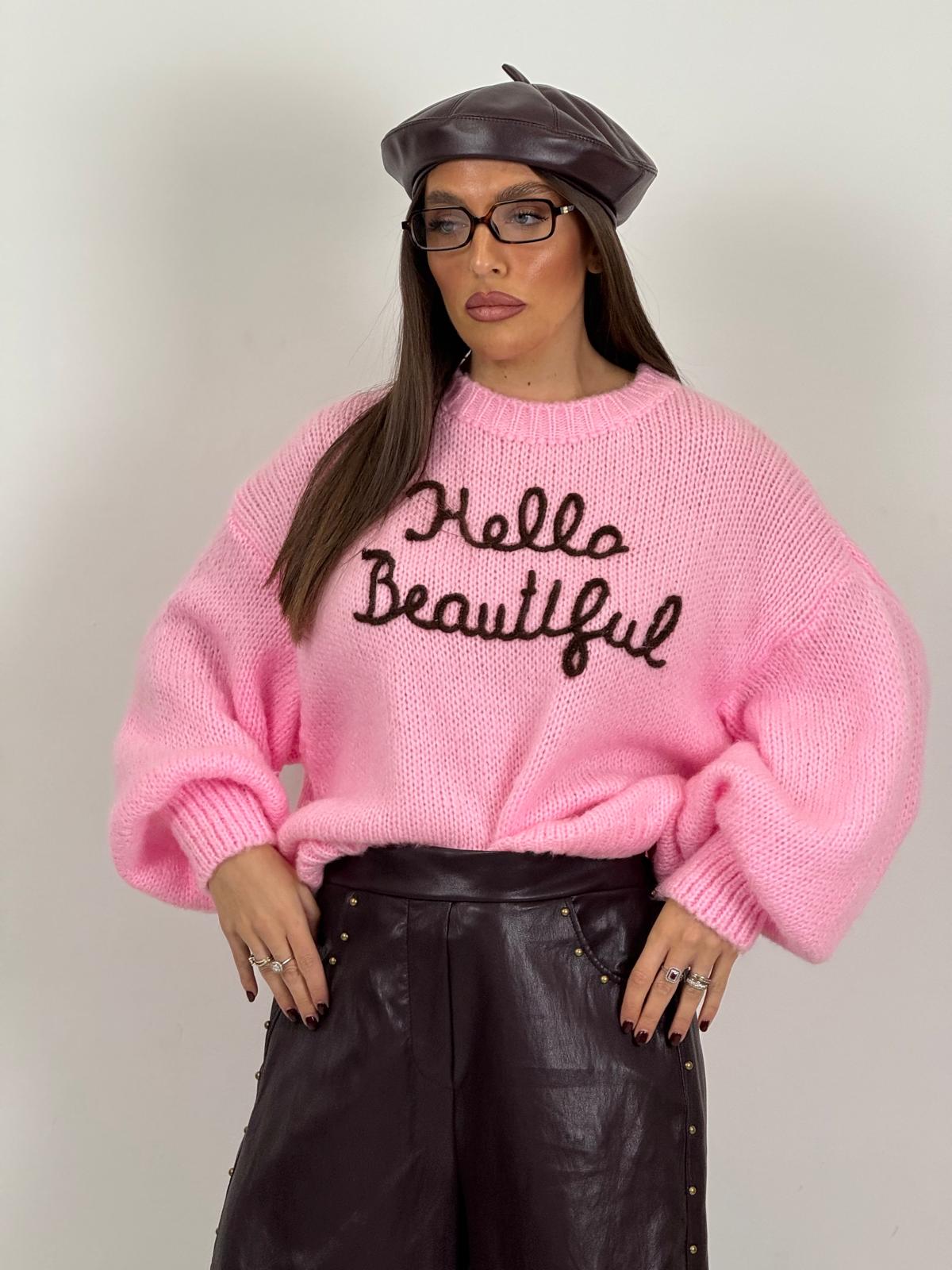 Saldo MAGLIA HELLO BEAUTIFUL pink