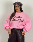 Saldo MAGLIA HELLO BEAUTIFUL pink