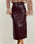 Gonna longuette MICHELA in ecopelle