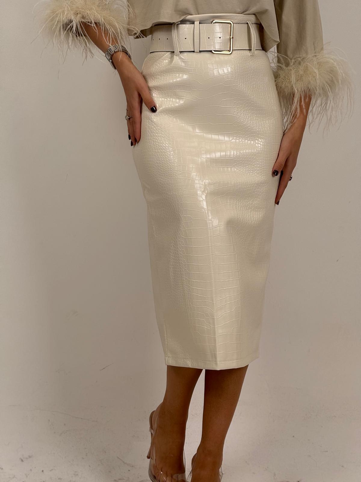 Gonna longuette FILOMENA in ecopelle