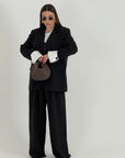 Tailleur MAIRA - Completo gessato con giacca con polso in finta camicia e pantalone