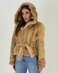 Pelliccia in visone miele chiaro N405