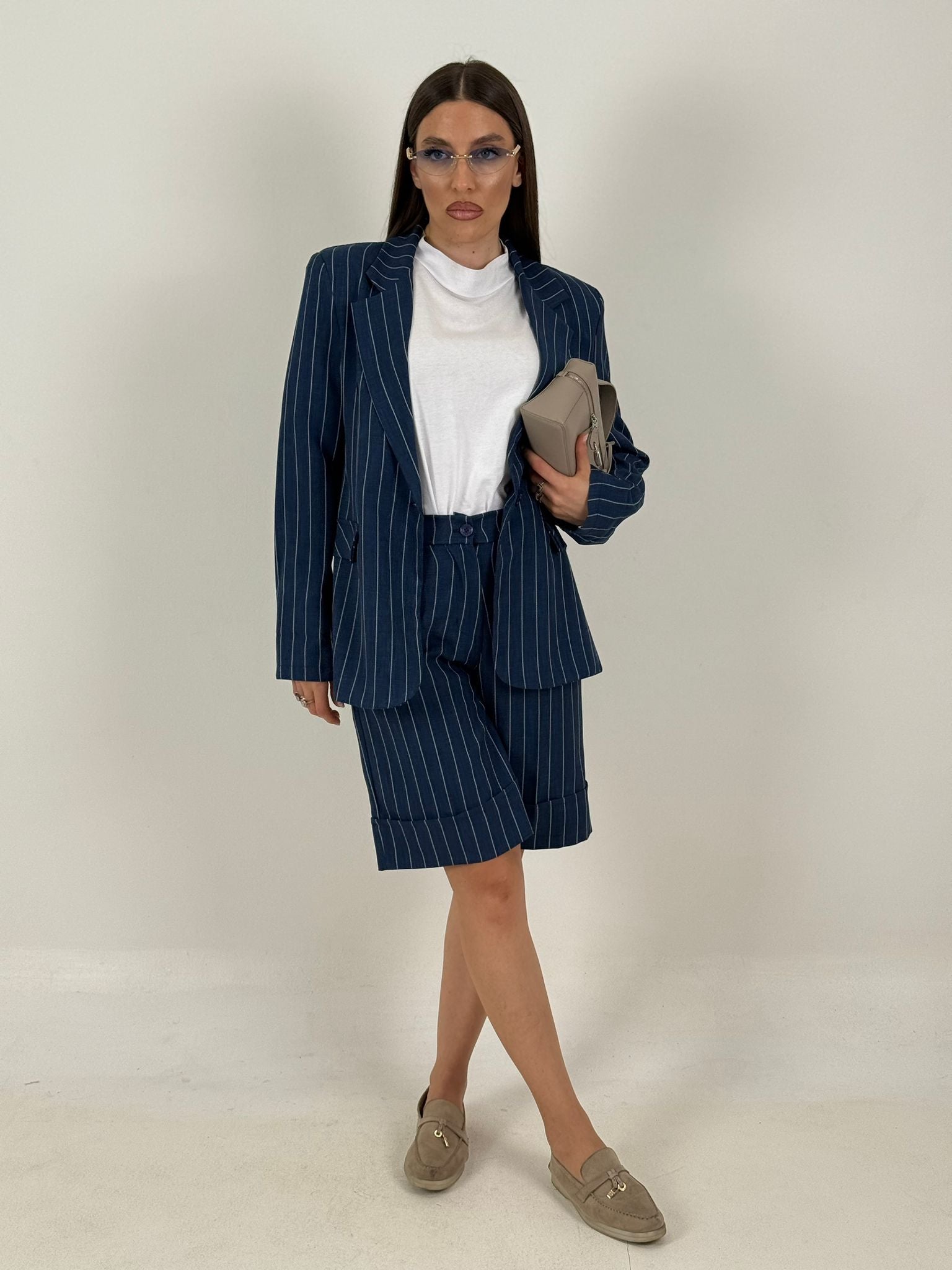 Tailleur CARMELITA - Giacca e bermuda gessato