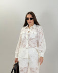 Cordset ESMEE - Completo camicia e pantalone in pizzo - COLLEZIONE CHIC
