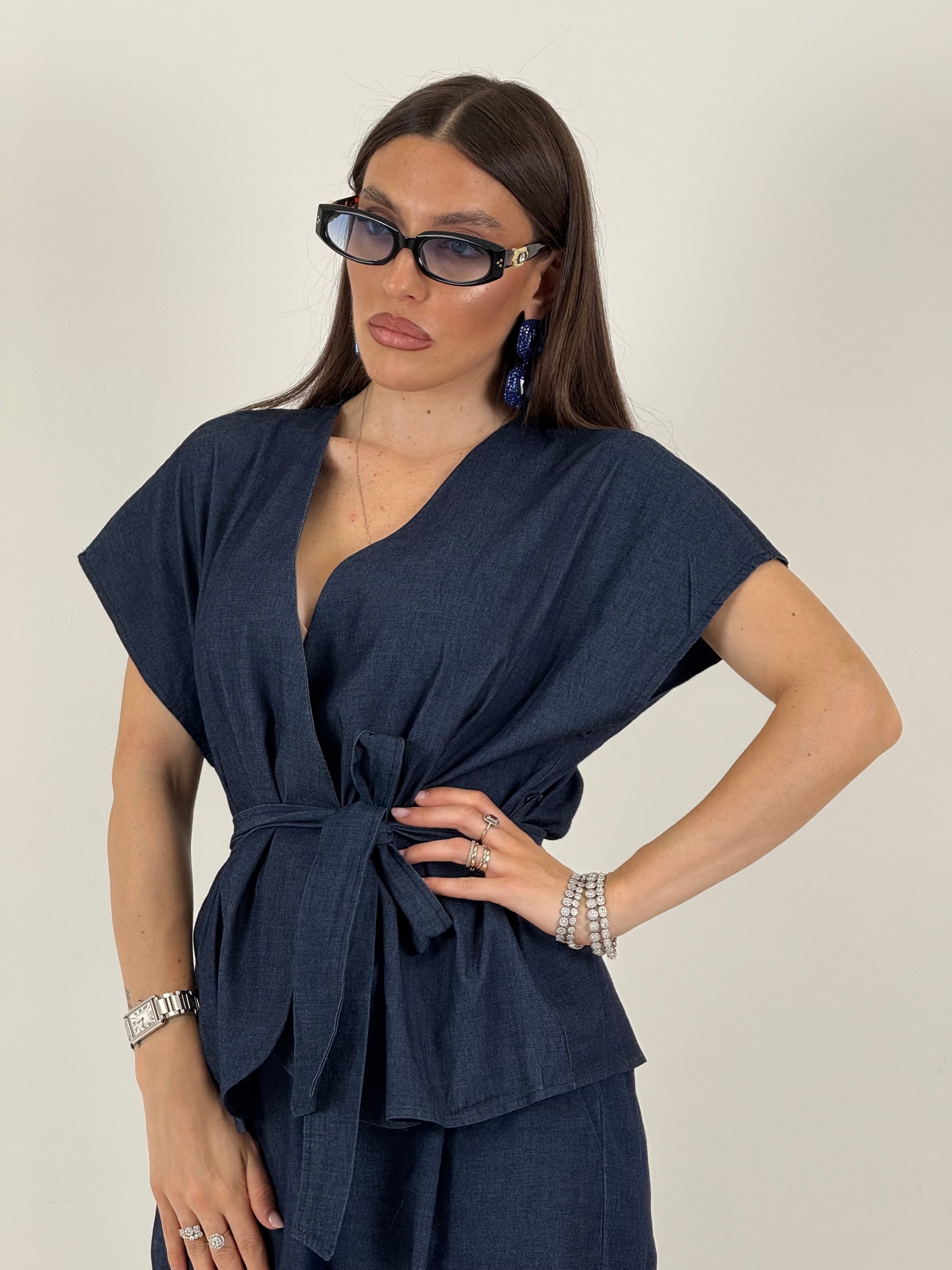 CORDSET AZZURRA - completo in jeans giacca e pantalone