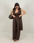 SALDO Cordset HANDE - Completo gilet lungo e pantalone gessato