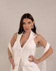 Tuta CLAIRE - Tuta intera sartoriale con dettagli in Swarovski e top effetto giacca