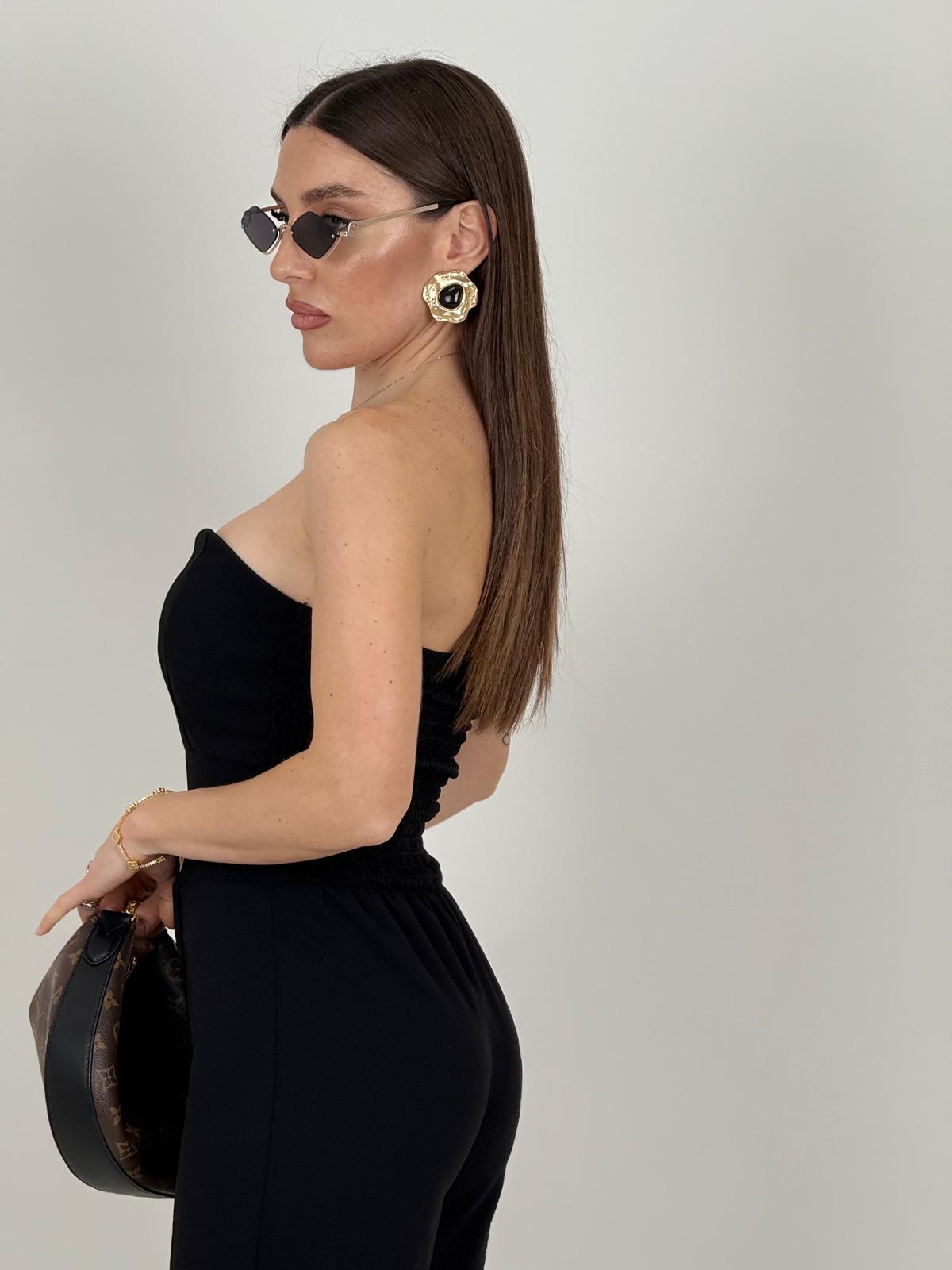 Tuta MIAMI intera con pantalone palazzo e scollo a cuore