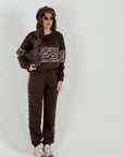 Tuta PANDORA - completo felpa e pantalone con dettagli leopardati